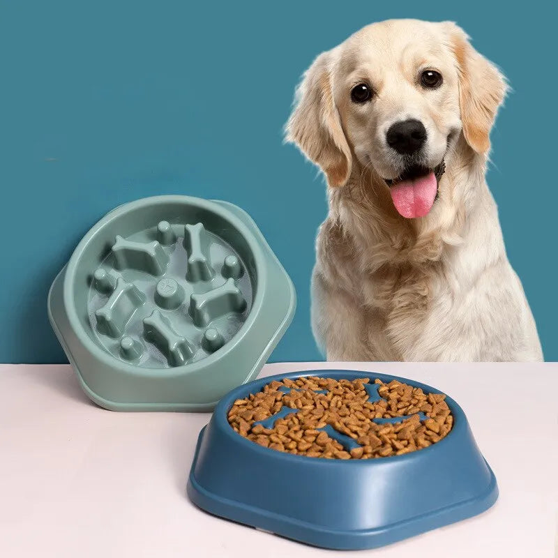Slow Eating Dog Food Bowl | Dog Bone Shaped