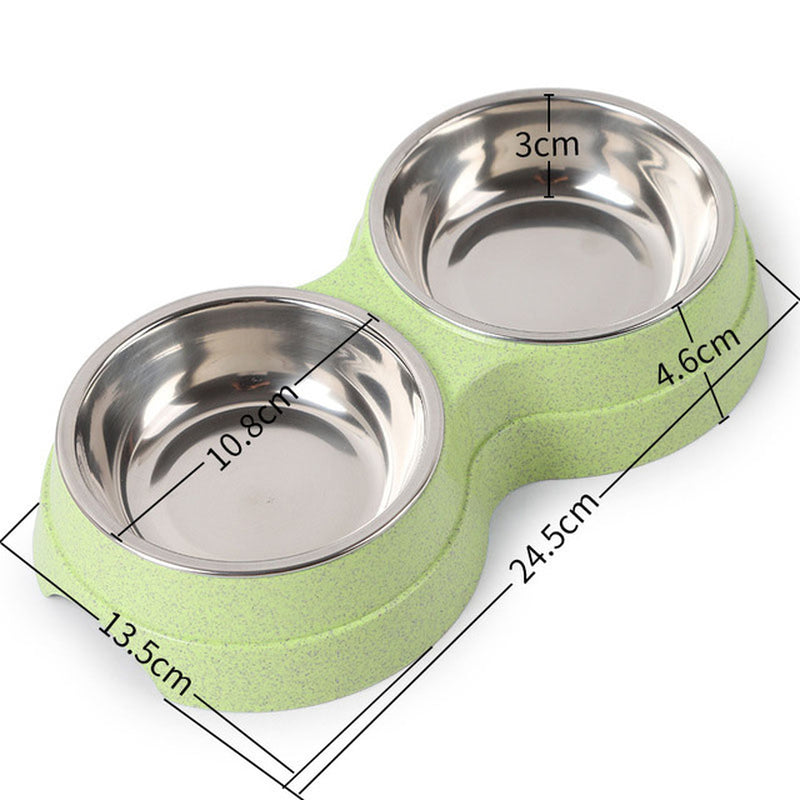Double Water & Feeder Bowl | Stainless Steel - Roo Roo Pets